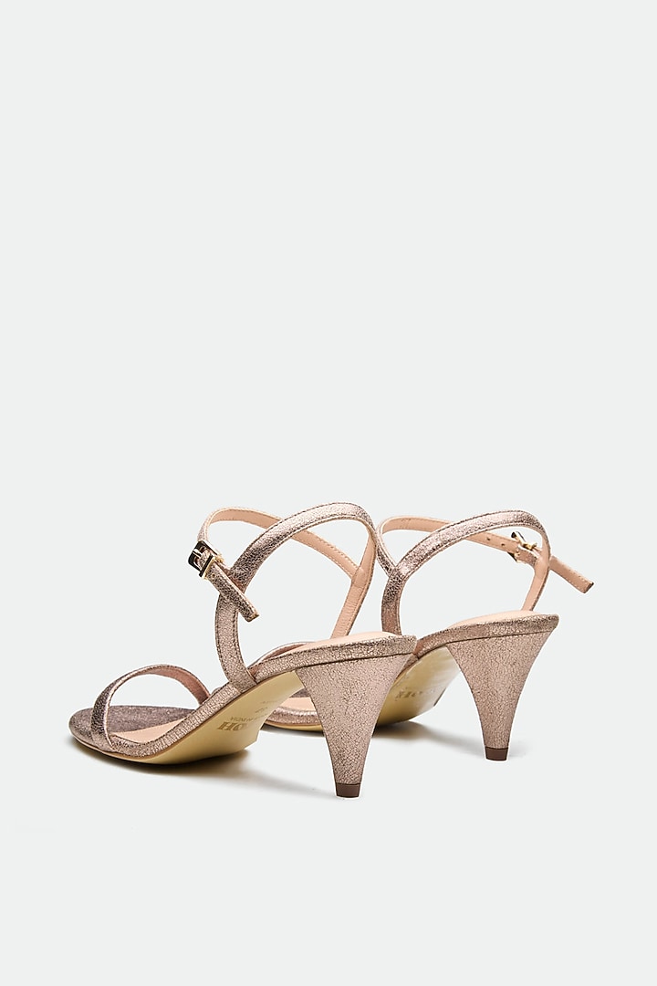 Bronze Genuine Leather Kitten Heels by Oroh at Pernia's Pop Up Shop
