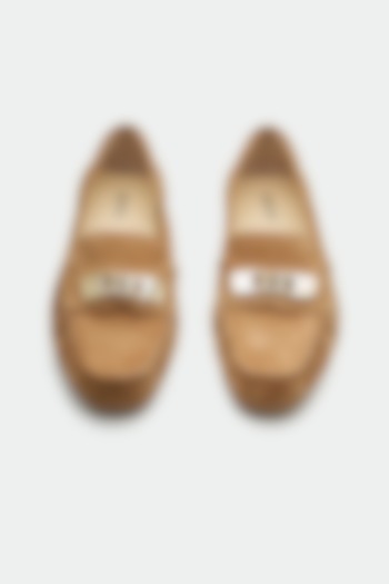Tan Genuine Leather Moccasin Loafers by Oroh at Pernia's Pop Up Shop