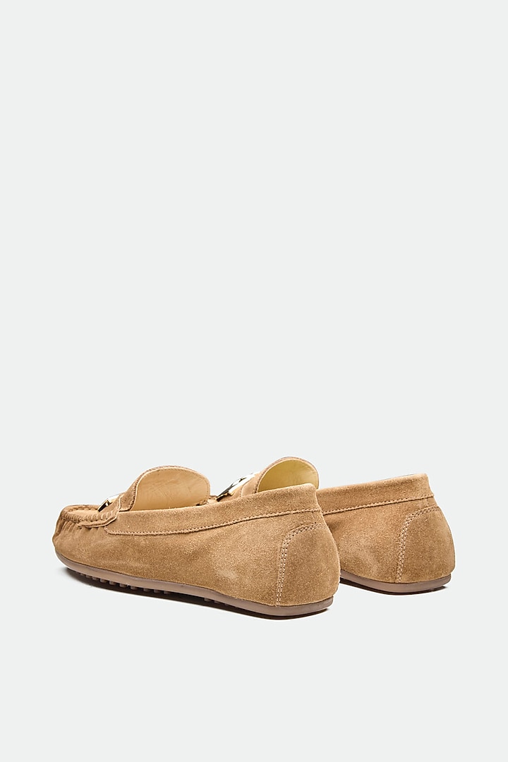 Tan Genuine Leather Moccasin Loafers by Oroh at Pernia's Pop Up Shop