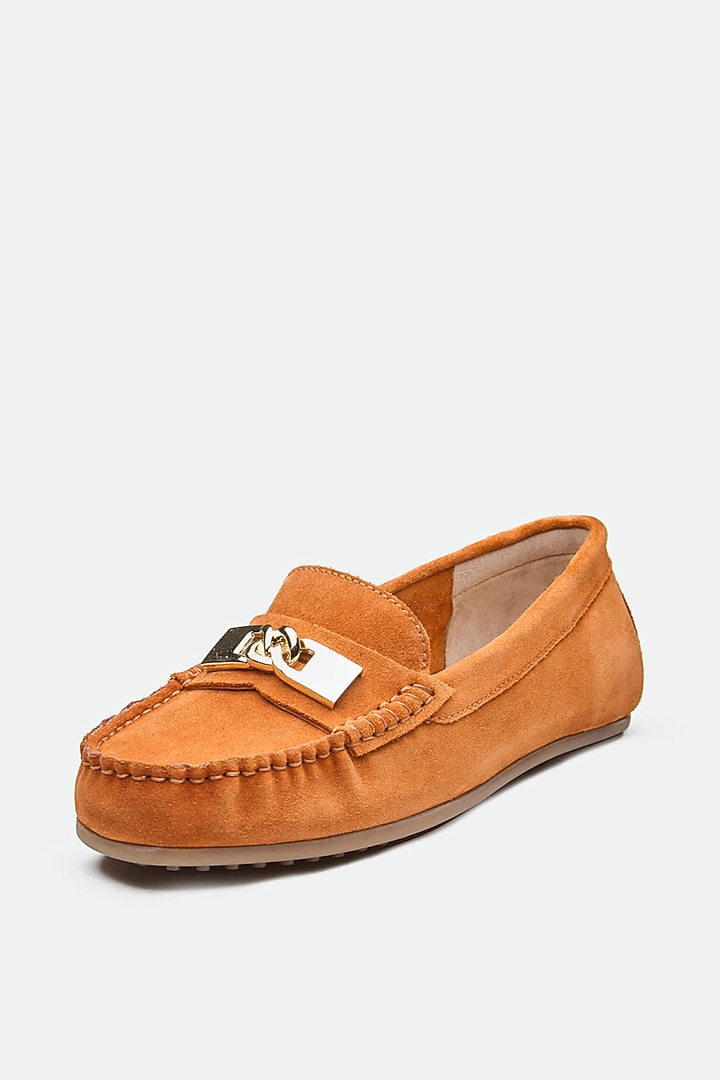 Orange Genuine Leather Moccasin Loafers by Oroh at Pernia's Pop Up Shop