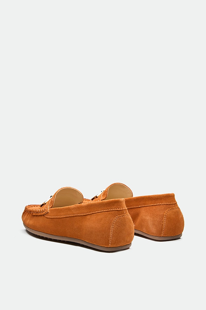 Orange Genuine Leather Moccasin Loafers by Oroh at Pernia's Pop Up Shop