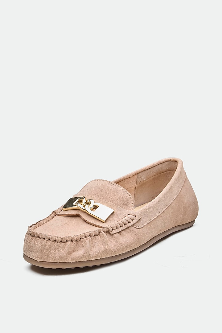 Pink Genuine Leather Moccasin Loafers by Oroh at Pernia's Pop Up Shop