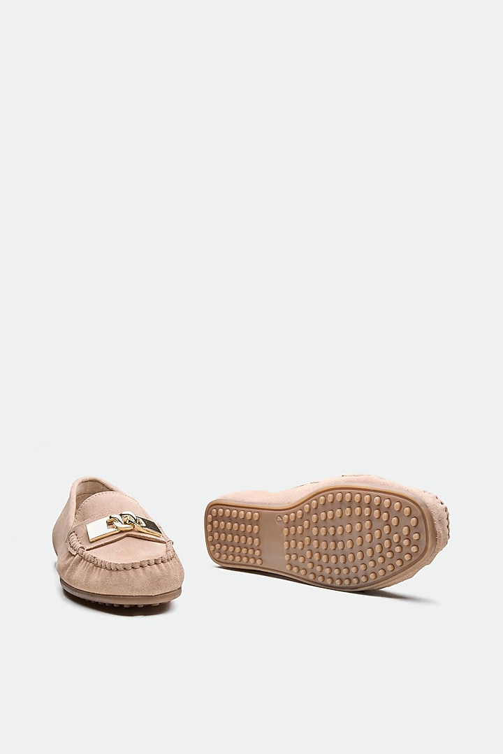 Pink Genuine Leather Moccasin Loafers by Oroh at Pernia's Pop Up Shop