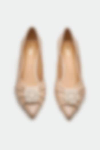 Nude Genuine Leather Kitten Heels by Oroh at Pernia's Pop Up Shop