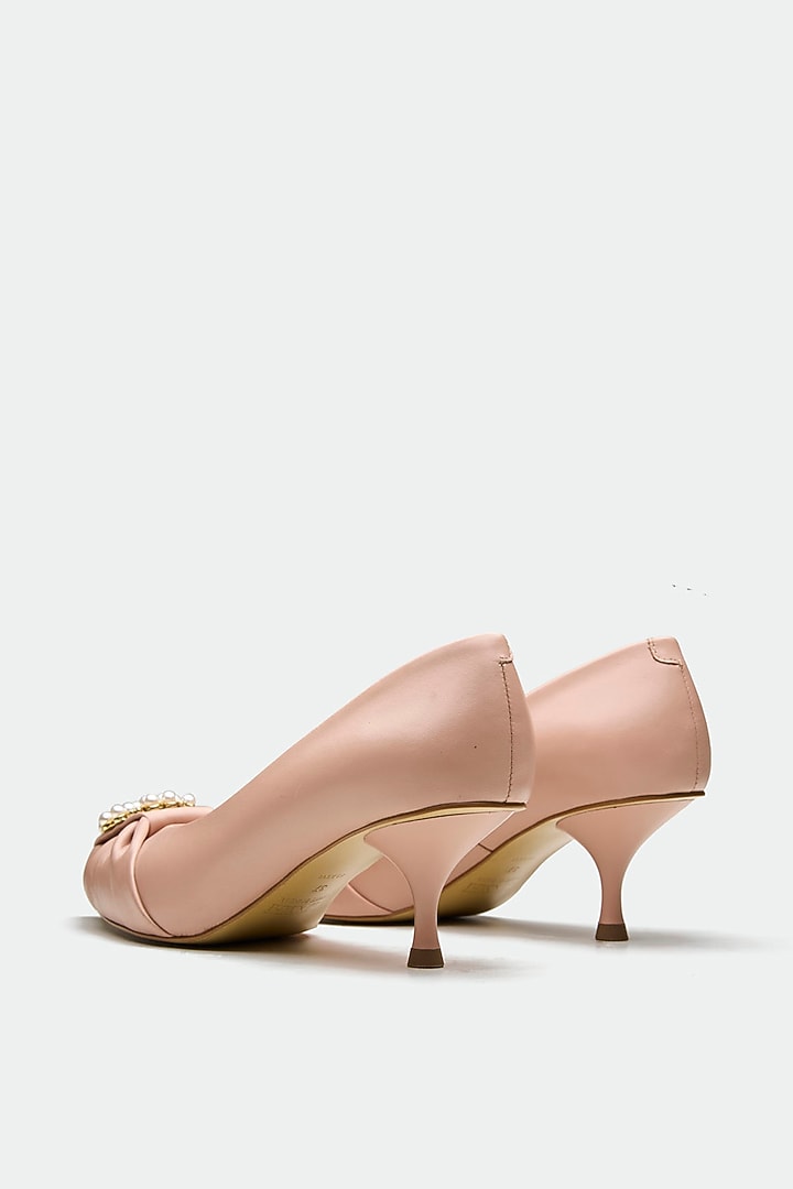 Pink Genuine Leather Kitten Heels by Oroh at Pernia's Pop Up Shop