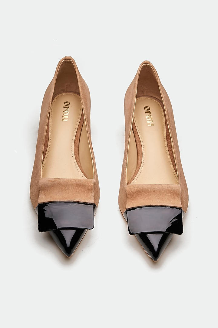 Tan Genuine Leather Court Heels by Oroh at Pernia's Pop Up Shop