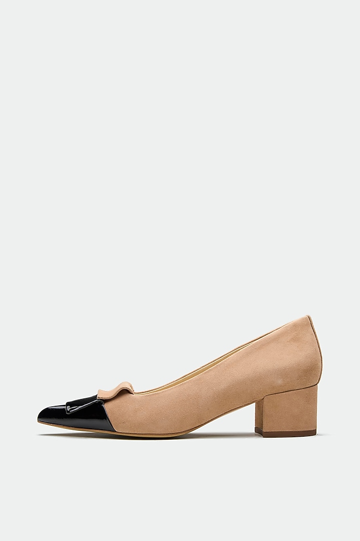 Tan Genuine Leather Court Heels by Oroh at Pernia's Pop Up Shop
