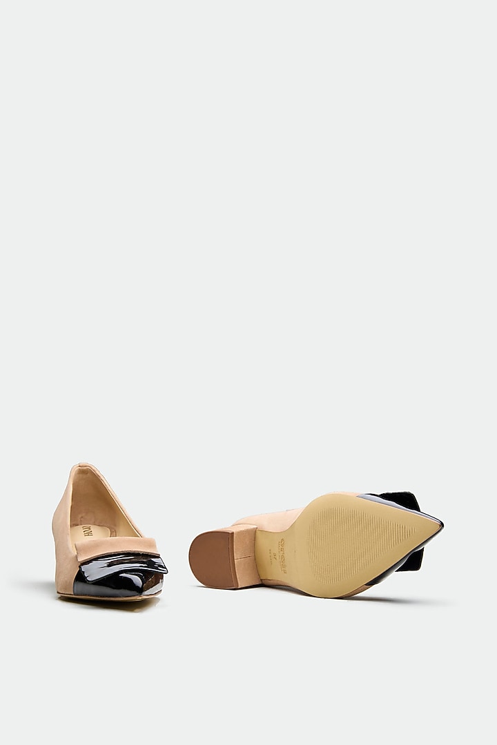 Tan Genuine Leather Court Heels by Oroh at Pernia's Pop Up Shop