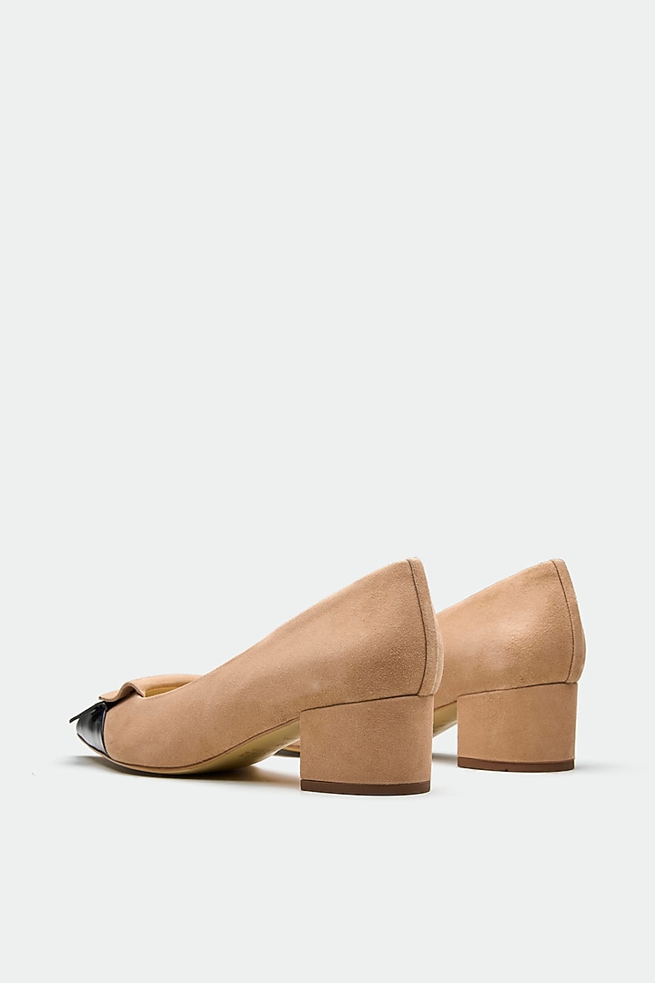 Tan Genuine Leather Court Heels by Oroh at Pernia's Pop Up Shop