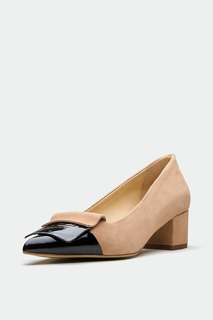 Tan Genuine Leather Court Heels by Oroh at Pernia's Pop Up Shop
