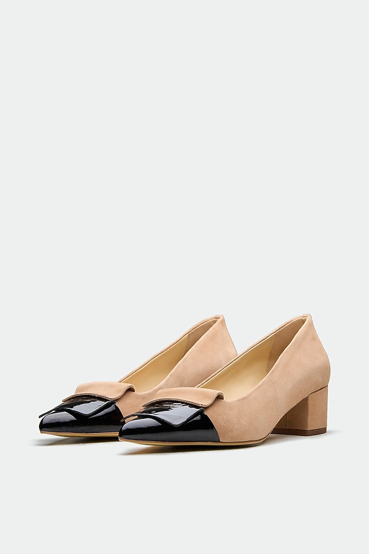 Tan Genuine Leather Court Heels by Oroh at Pernia's Pop Up Shop