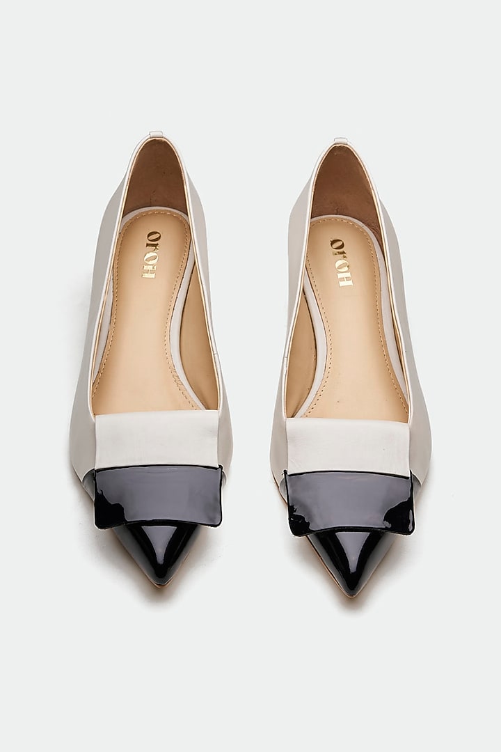White Genuine Leather Court Heels by Oroh at Pernia's Pop Up Shop