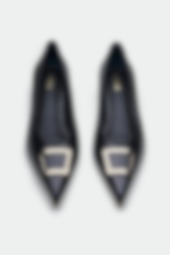 Black Genuine Leather Heels by Oroh at Pernia's Pop Up Shop