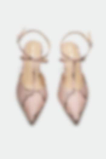 Pink Genuine Leather Slingback Heels by Oroh at Pernia's Pop Up Shop