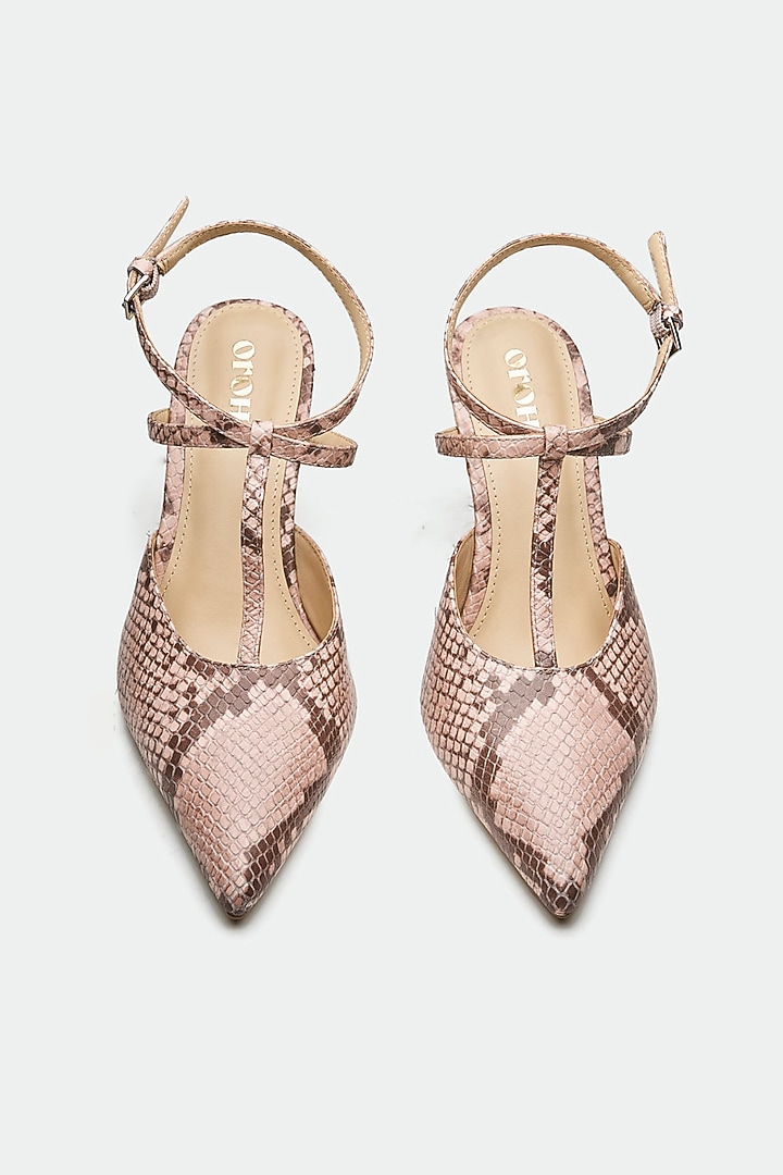 Pink Genuine Leather Slingback Heels by Oroh at Pernia's Pop Up Shop