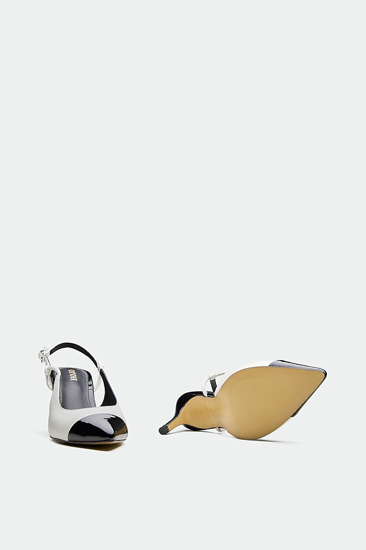 White Genuine Leather Slingback Heels by Oroh at Pernia's Pop Up Shop