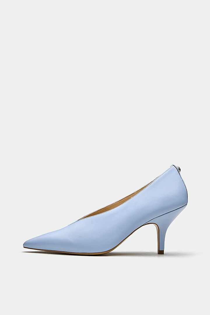 Blue Genuine Leather Pump Heels by Oroh at Pernia's Pop Up Shop