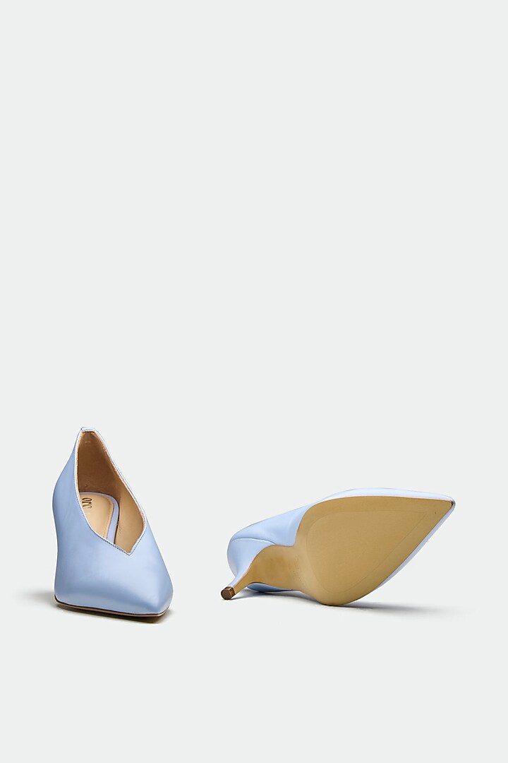 Blue Genuine Leather Pump Heels by Oroh at Pernia's Pop Up Shop