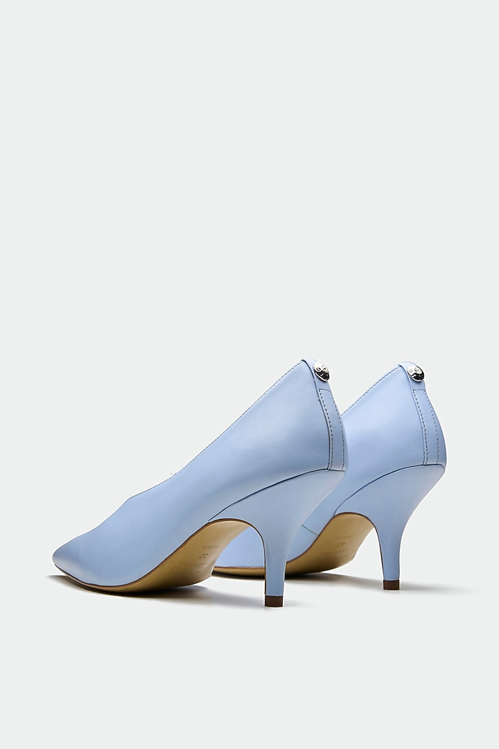 Blue Genuine Leather Pump Heels by Oroh at Pernia's Pop Up Shop