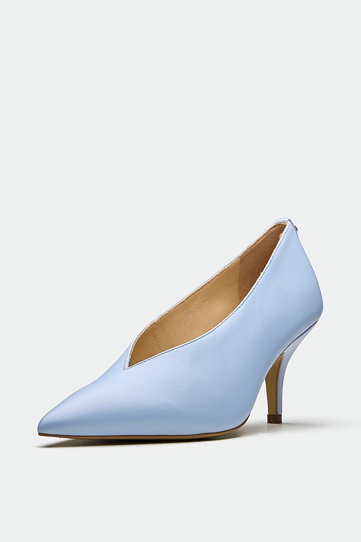 Blue Genuine Leather Pump Heels by Oroh at Pernia's Pop Up Shop