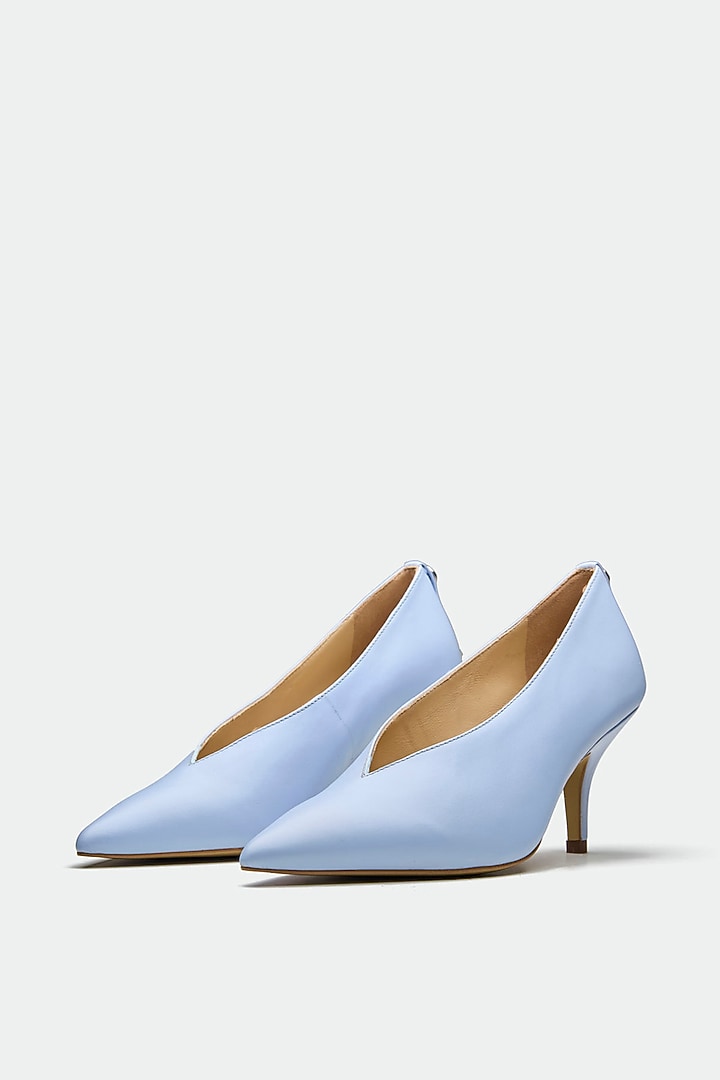 Blue Genuine Leather Pump Heels by Oroh at Pernia's Pop Up Shop