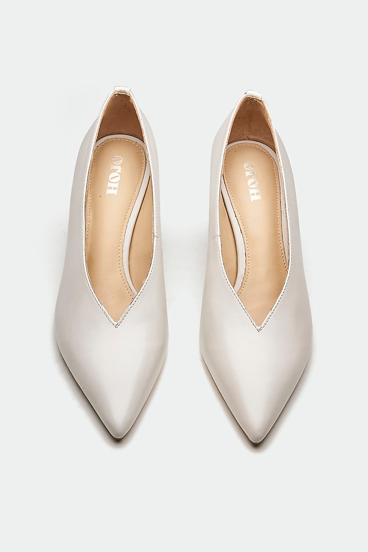 White Genuine Leather Pump Heels by Oroh at Pernia's Pop Up Shop