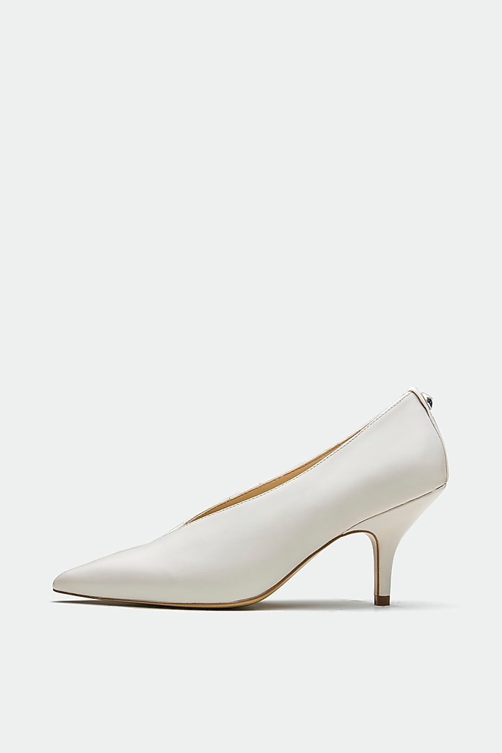White Genuine Leather Pump Heels by Oroh at Pernia's Pop Up Shop