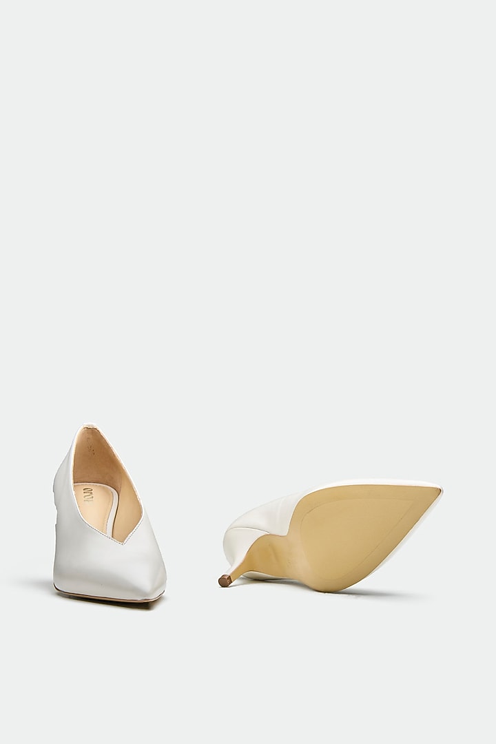White Genuine Leather Pump Heels by Oroh at Pernia's Pop Up Shop