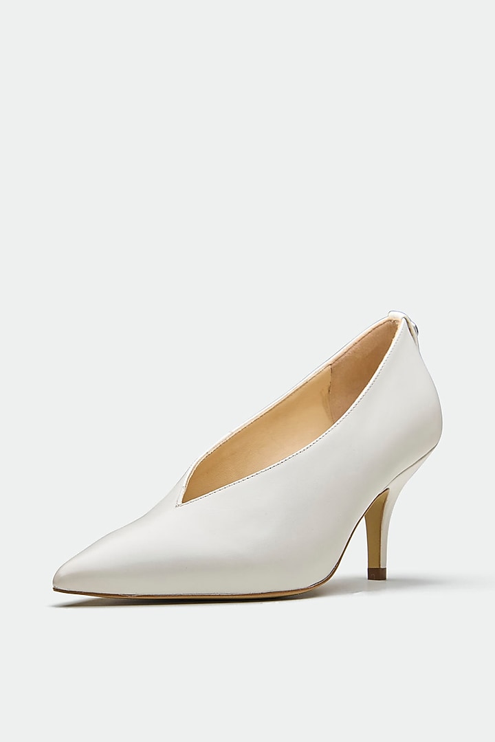 White Genuine Leather Pump Heels by Oroh at Pernia's Pop Up Shop