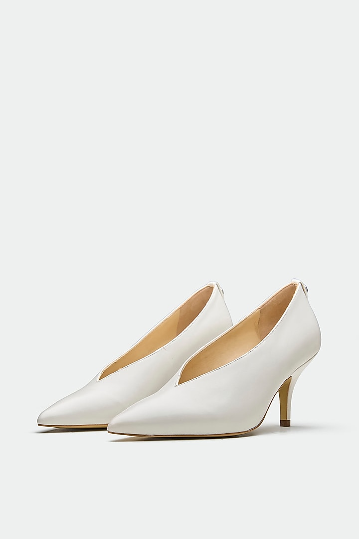 White Genuine Leather Pump Heels by Oroh at Pernia's Pop Up Shop