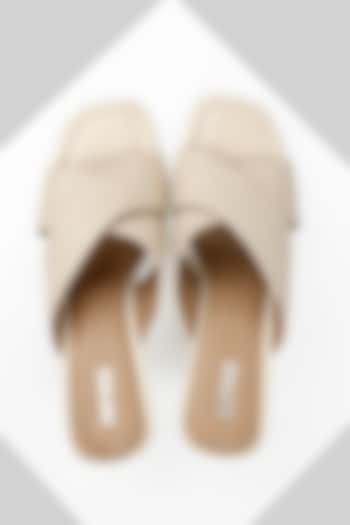 Nude Metallic Sheep Leather Heels by Oroh at Pernia's Pop Up Shop