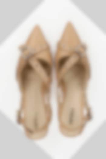 Nude Genuine Leather Mid-Heel Sling Back Pumps by Oroh at Pernia's Pop Up Shop