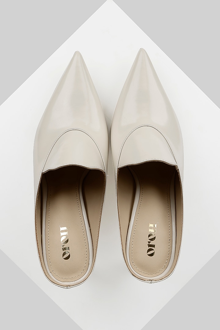 White Genuine Leather Pumps by Oroh at Pernia's Pop Up Shop