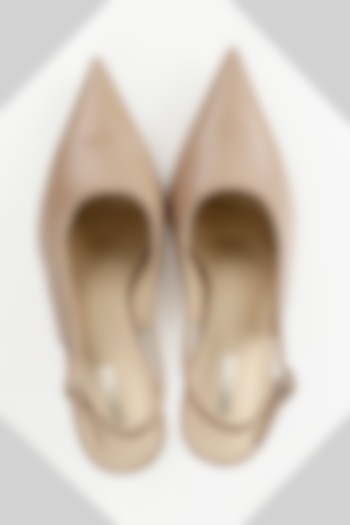 Nude Genuine Leather Slingback Pumps by Oroh at Pernia's Pop Up Shop