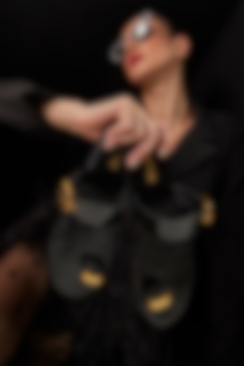 Black Genuine Leather Flats by Oroh at Pernia's Pop Up Shop