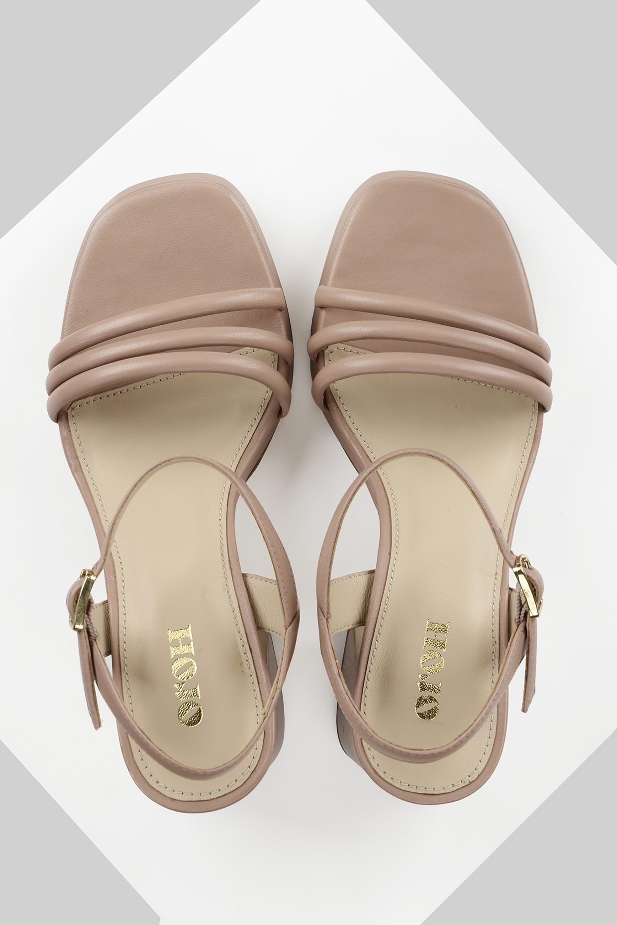 Pink Foil Leather Platform Block Heels by Oroh at Pernia's Pop Up Shop