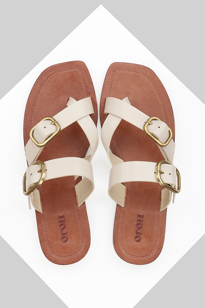 Nude Genuine Leather Flats by Oroh at Pernia's Pop Up Shop