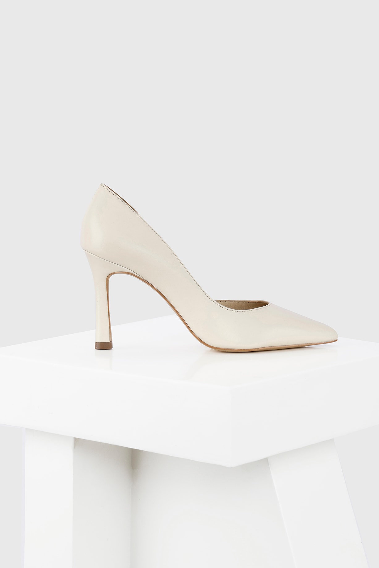 White Genuine Leather Pencil Heels by Oroh at Pernia's Pop Up Shop