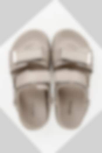 Nude Genuine Leather Footbed Sandals by Oroh at Pernia's Pop Up Shop