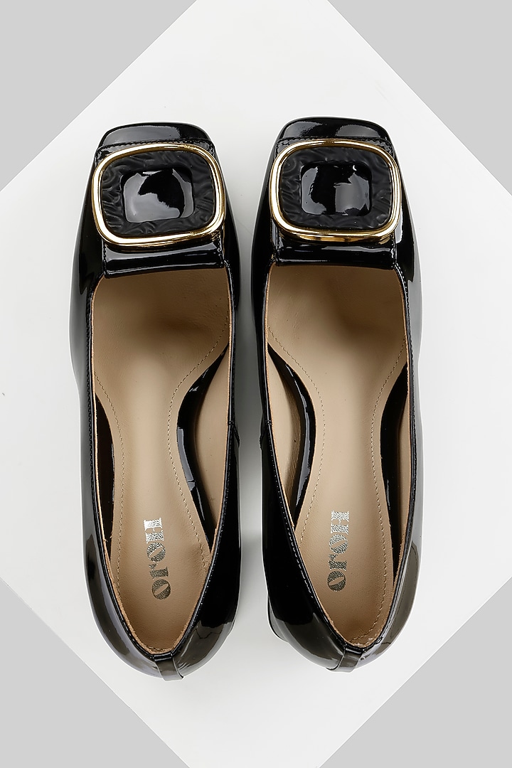 Black Genuine Leather Pump Heels by Oroh at Pernia's Pop Up Shop