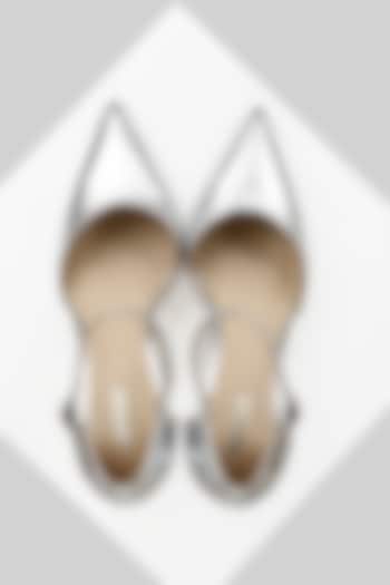 Silver Genuine Leather Pump Pencil Heels by Oroh at Pernia's Pop Up Shop