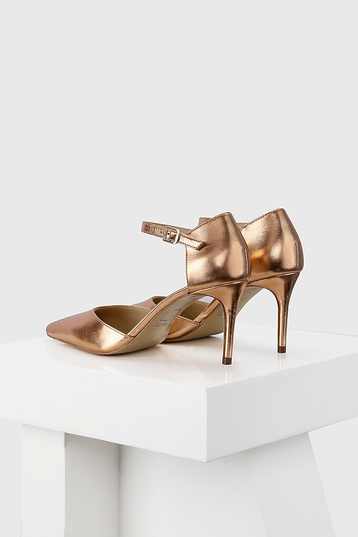 Rose Gold Genuine Leather Pump Pencil Heels by Oroh at Pernia's Pop Up Shop