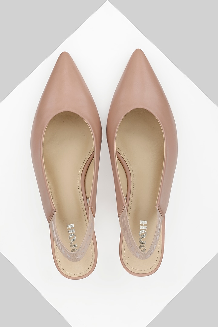 Pink Genuine Leather Slingback Pumps by Oroh at Pernia's Pop Up Shop