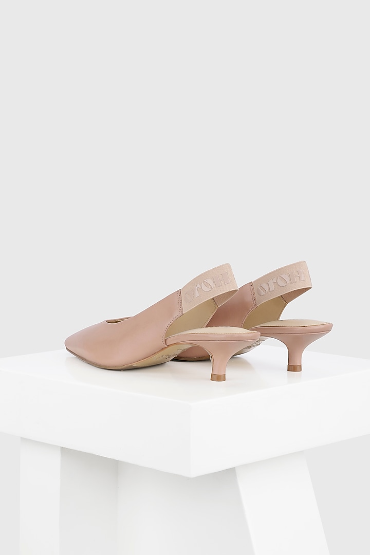 Pink Genuine Leather Slingback Pumps by Oroh at Pernia's Pop Up Shop