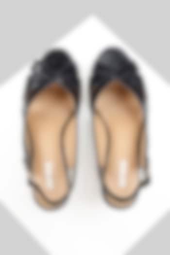 Black Genuine Leather Wedges by Oroh at Pernia's Pop Up Shop