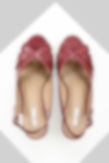 Maroon Genuine Leather Wedges by Oroh at Pernia's Pop Up Shop