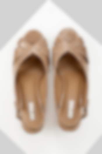 Gold Genuine Leather Wedges by Oroh at Pernia's Pop Up Shop