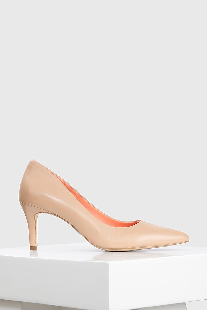 Nude Genuine Leather Pump Heels by Oroh at Pernia's Pop Up Shop