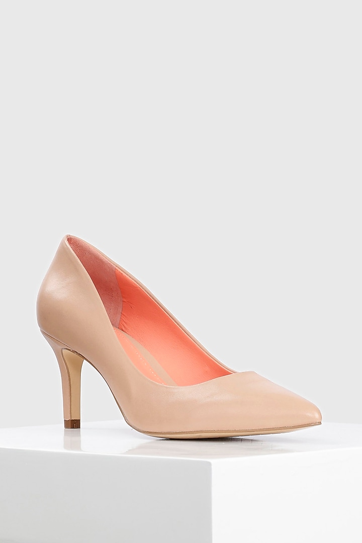 Nude Genuine Leather Pump Heels by Oroh at Pernia's Pop Up Shop