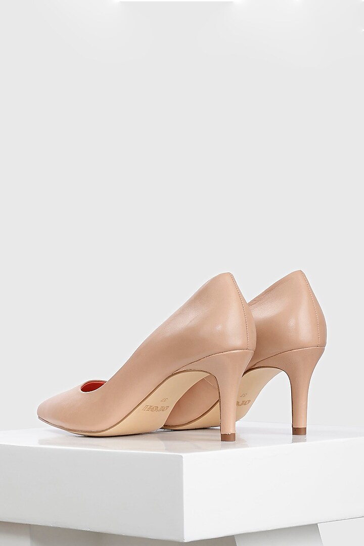 Nude Genuine Leather Pump Heels by Oroh at Pernia's Pop Up Shop